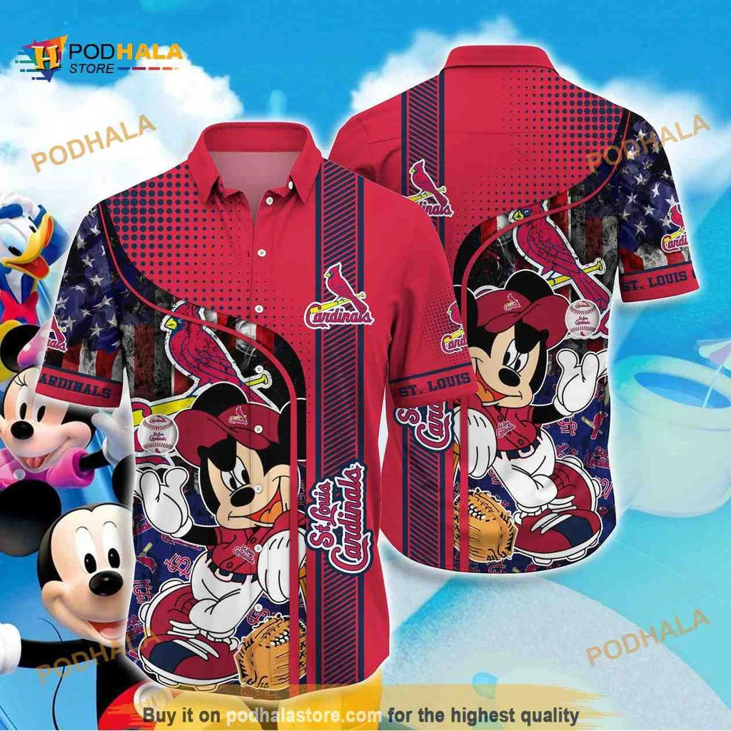 Mickey Mouse St Louis Cardinals Hawaiian Shirt For Beach Vacation