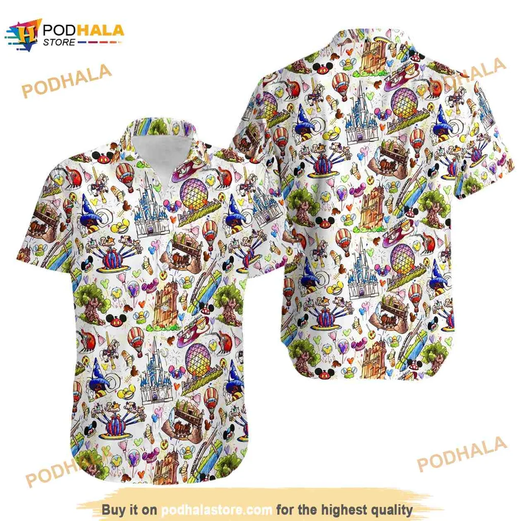 Mickey Mouse Summer Hawaiian Shirt With Tropical Disney Design