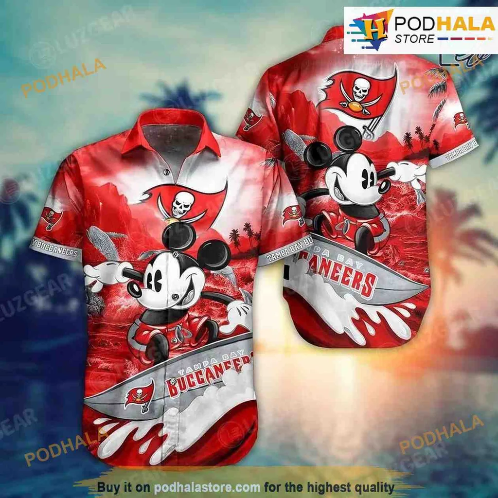 Mickey Mouse Tampa Bay Buccaneers Hawaiian Shirt, Fun 3d Design
