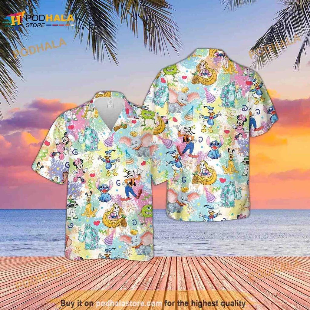 Mickey Mouse Tropical Hawaiian Shirt, Fun Beach Design With Friends