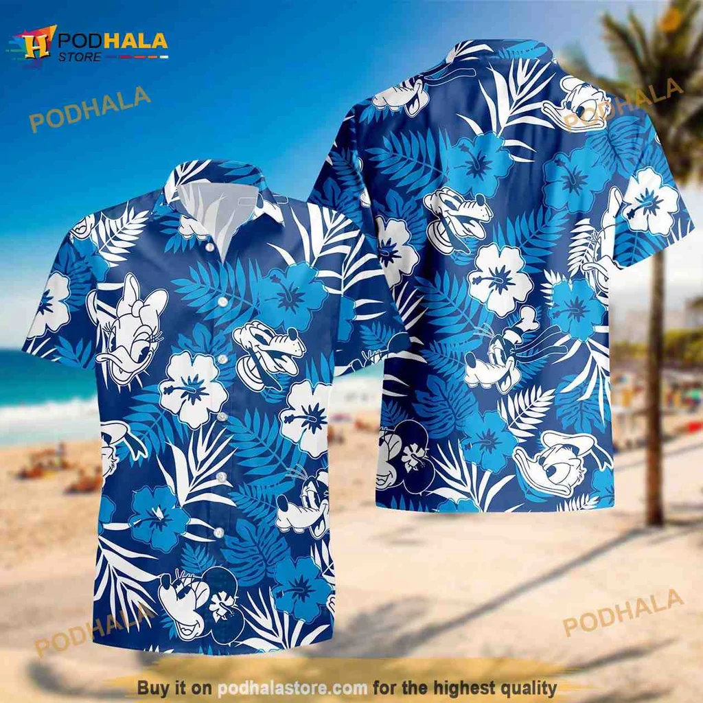 Mickey Mouse Tropical Hawaiian Shirt With Floral Design For Summer Fun