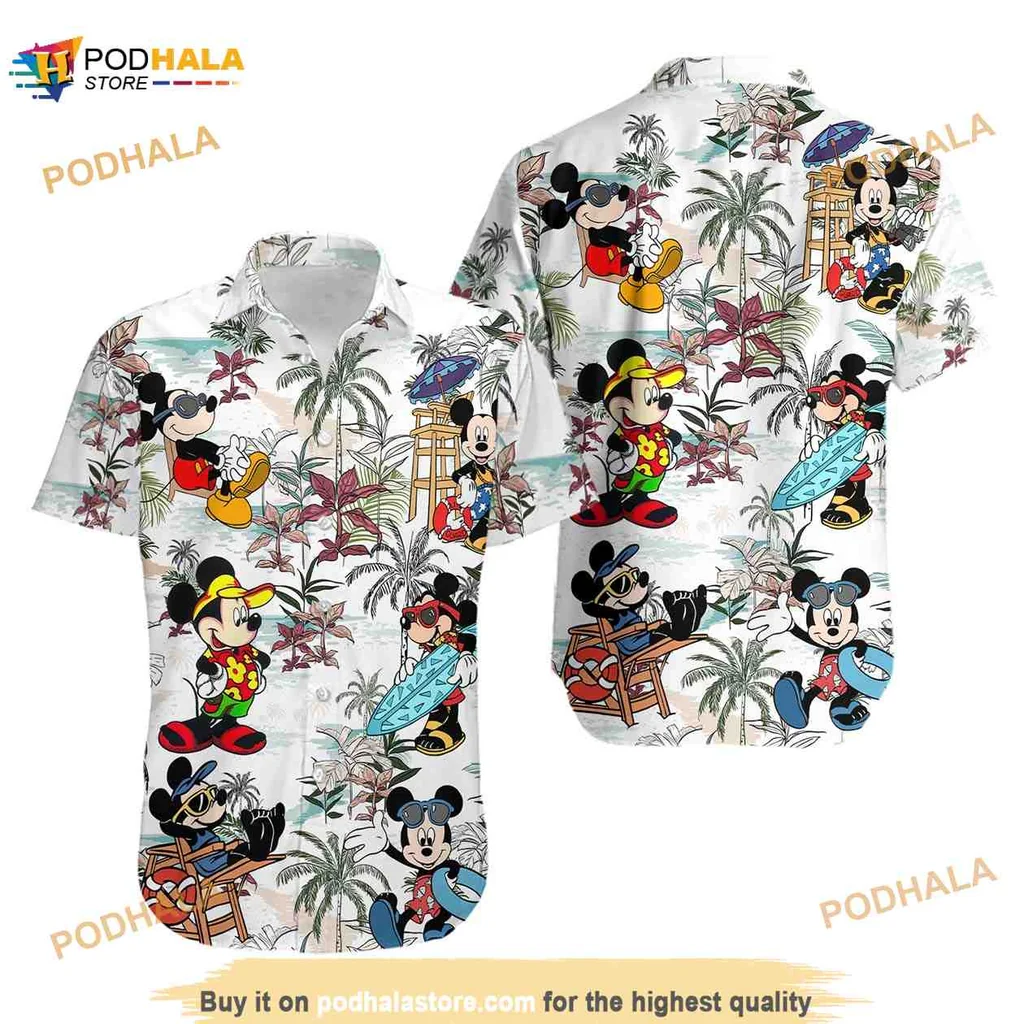 Mickey Mouse Tropical Hawaiian Shirt With Playful Beach Design