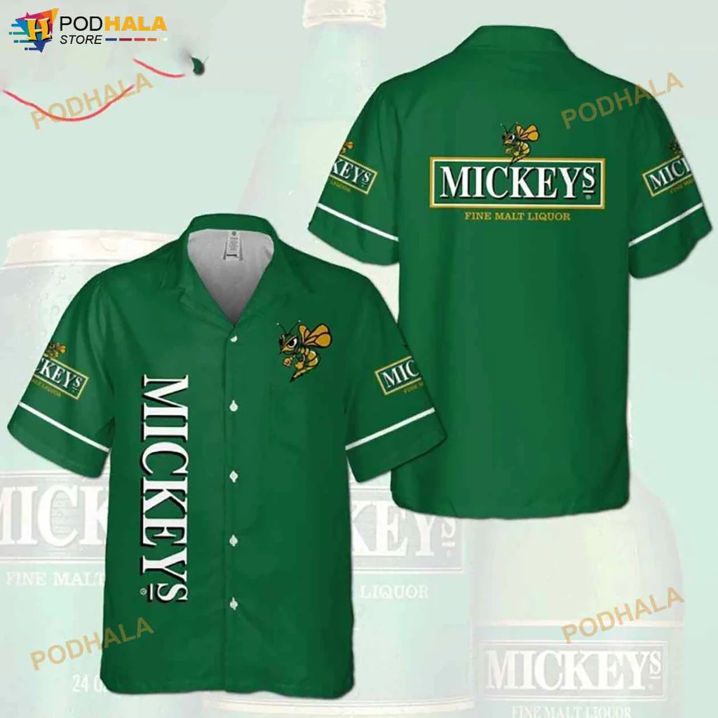 Mickeys Funny Hawaiian Shirt With Playful Cartoon Character Design