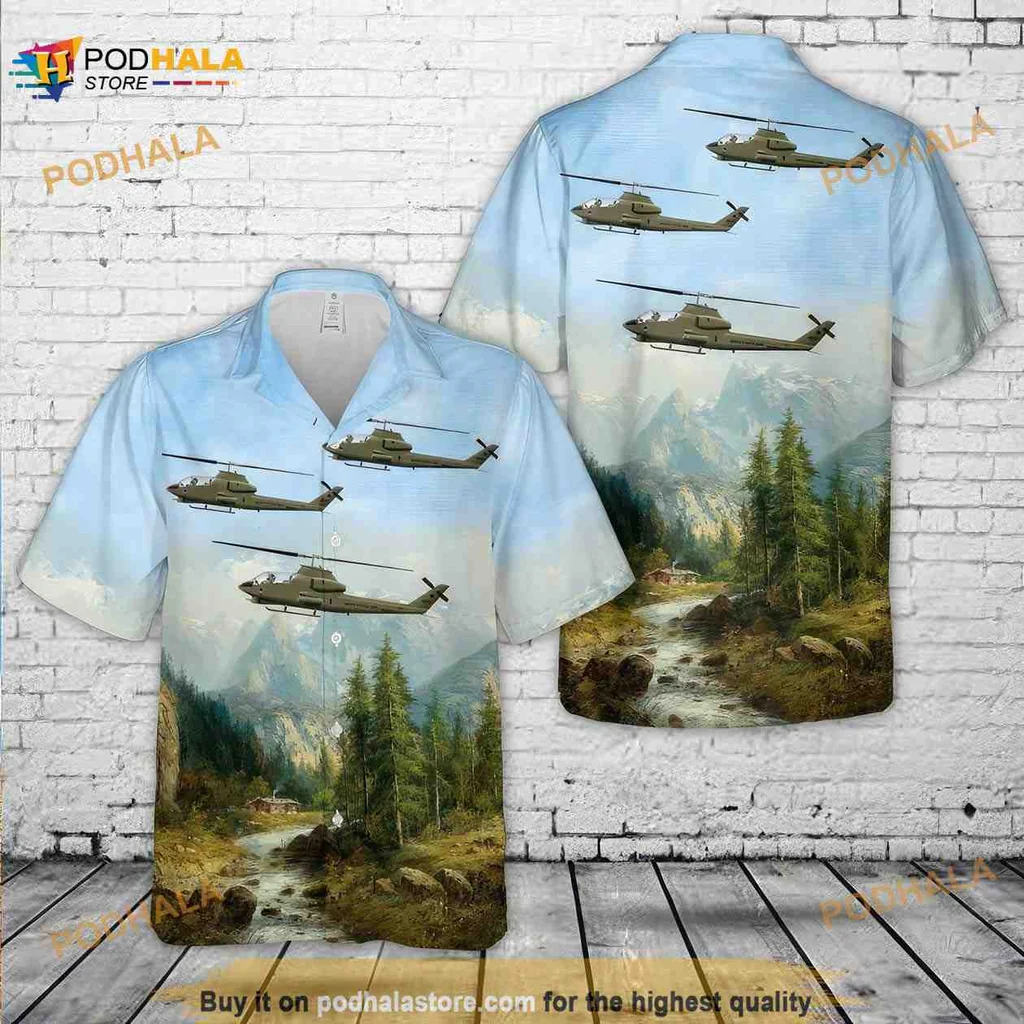 Military Helicopters Scenic Hawaiian Shirt For Veterans