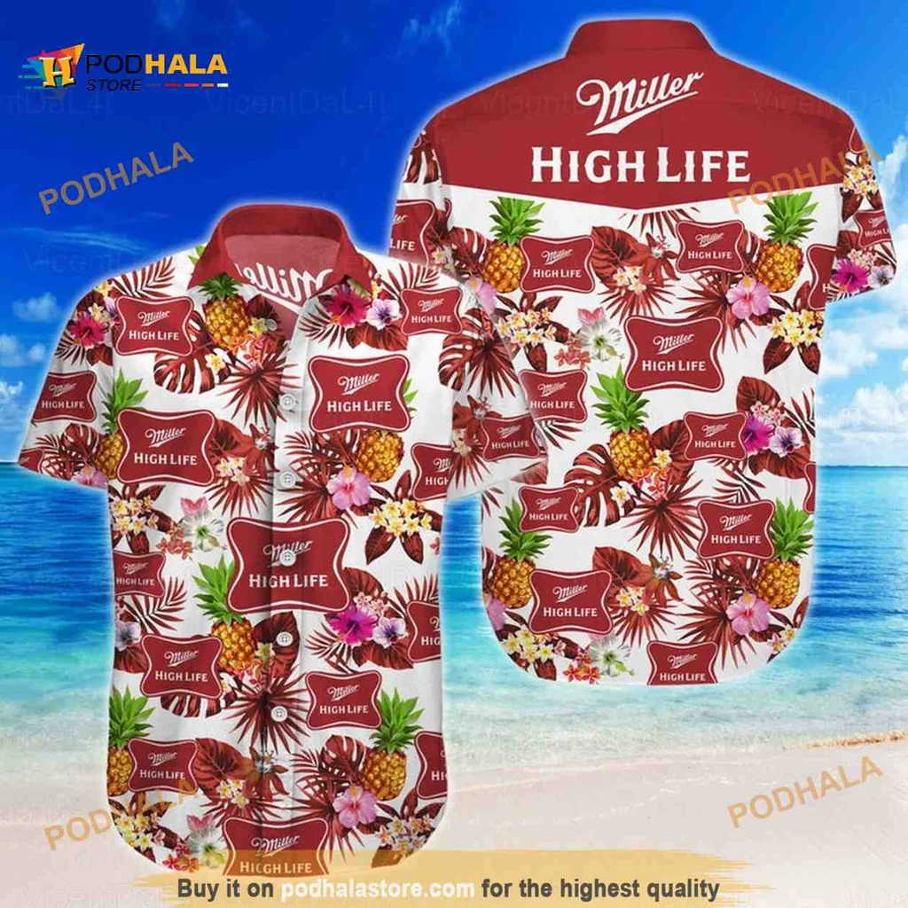 Miller High Life Tropical Shirt, Funny Hawaiian Design For Beach Vacation