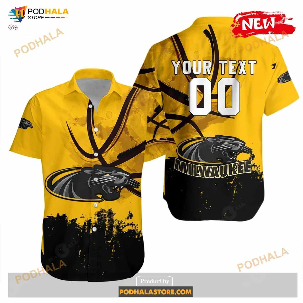 Milwaukee Panthers Basketball Hawaiian Shirt, Customizable Grunge Design