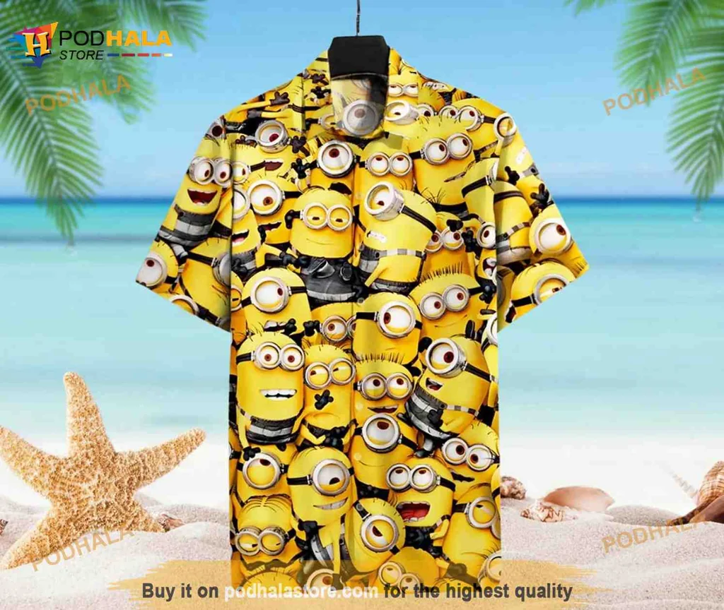 Minion Funny Hawaiian Shirt With Vibrant Tropical Design