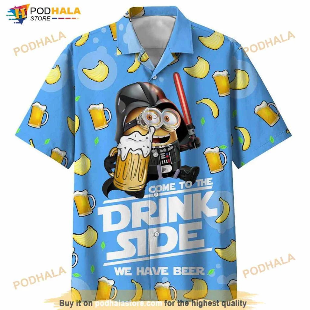 Minions Beer Hawaiian Shirt, Come To The Drink Side Design