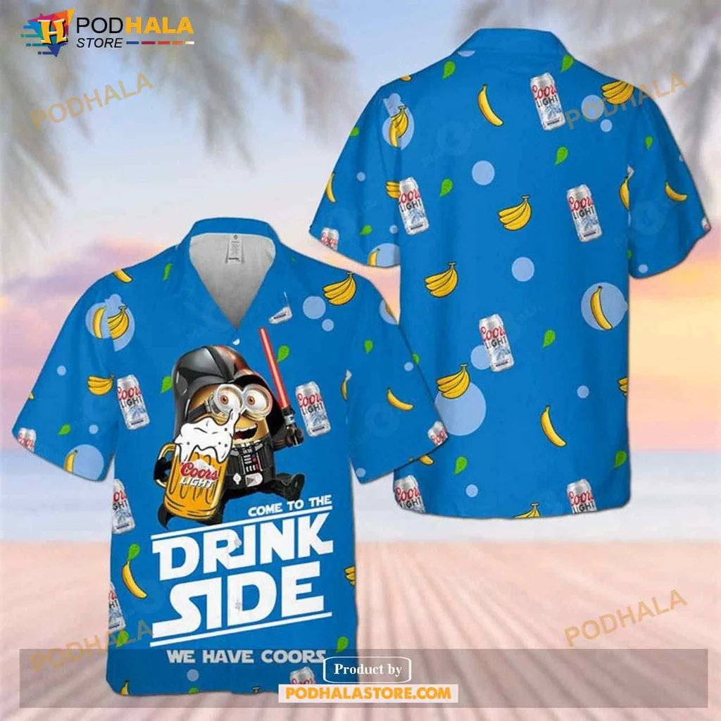 Minions Coors Aloha Shirt, Come To The Drink Side Funny Hawaiian Shirt