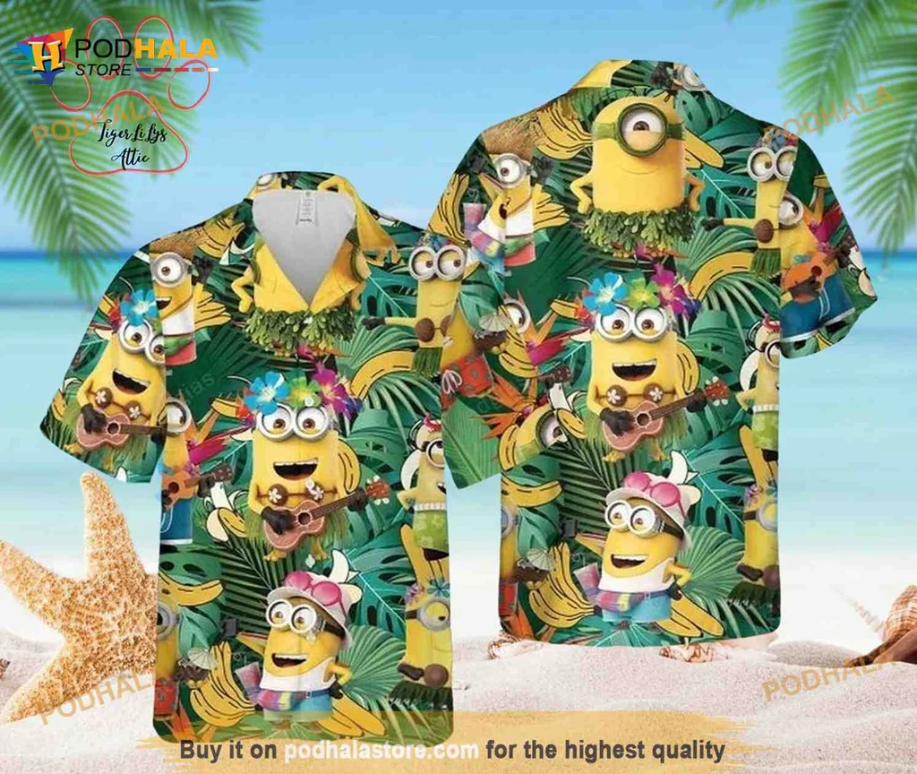 Minions Tropical Aloha Shirt, Playful Hawaiian Shirt For Summer Fun