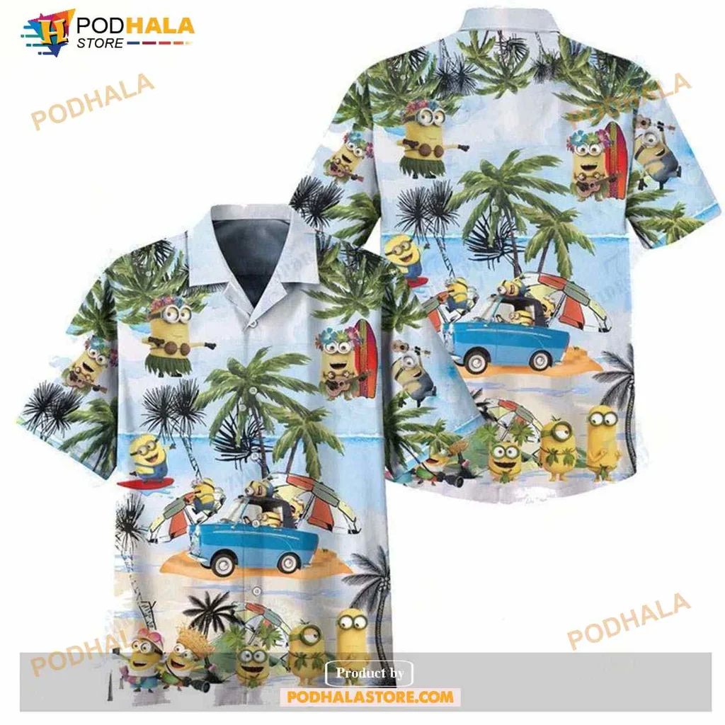 Minions Tropical Vacation Hawaiian Shirt With Fun Summer Activities
