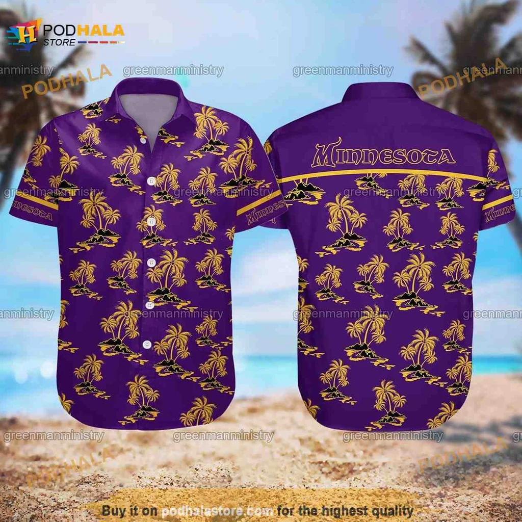 Minnesota Tropical Beach Hawaiian Shirt With Palm Trees