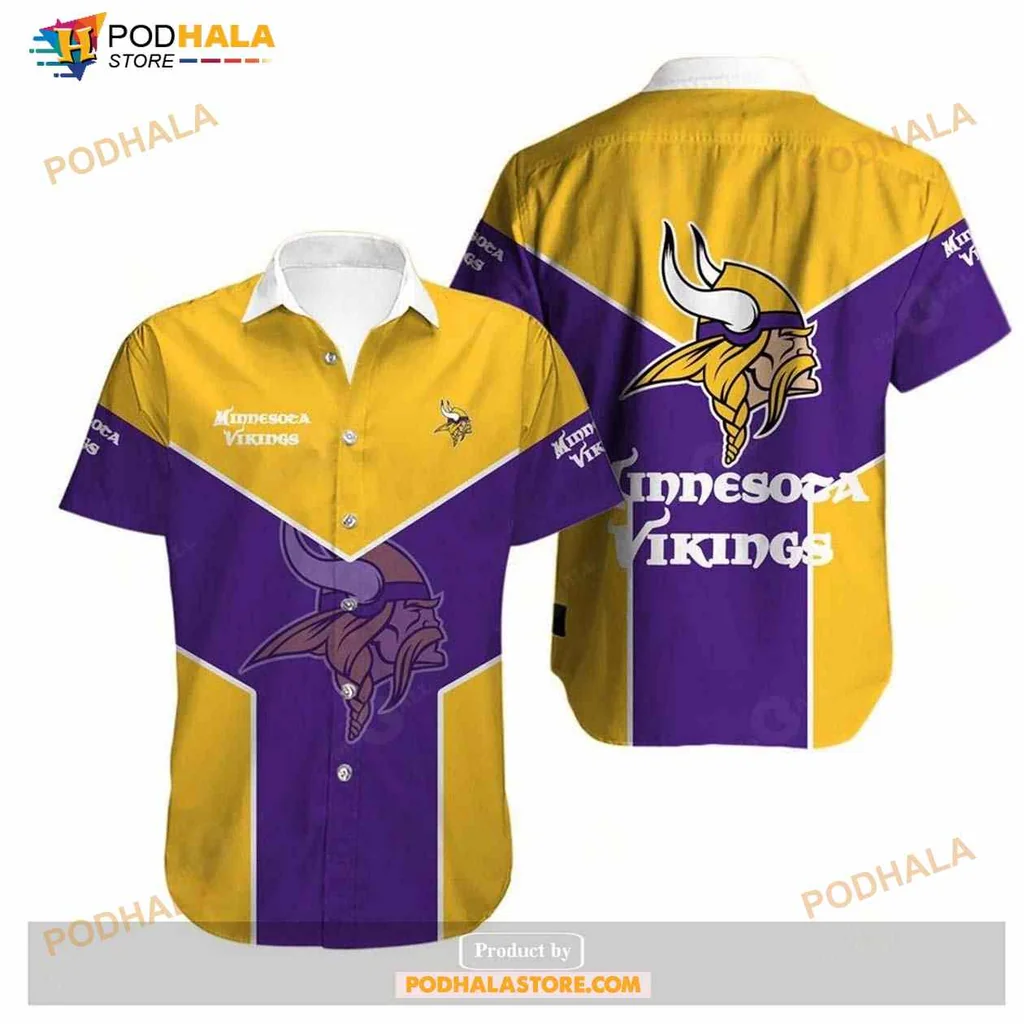 Minnesota Vikings Aloha Shirt With Bold Geometric Design