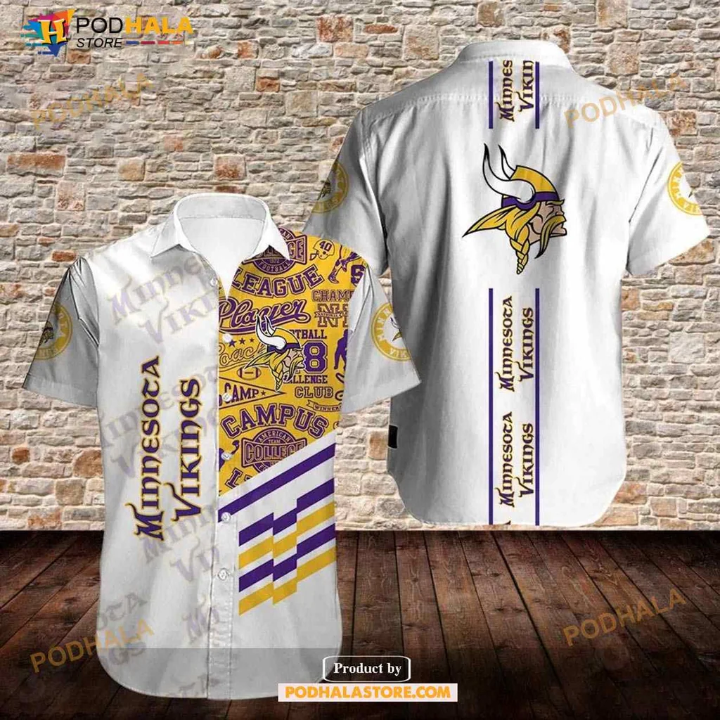 Minnesota Vikings Funny Hawaiian Shirt With Vibrant Team Colors