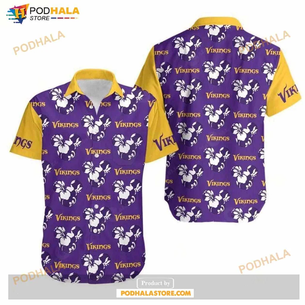 Minnesota Vikings Hawaiian Shirt With Floral Design For Summer Fun