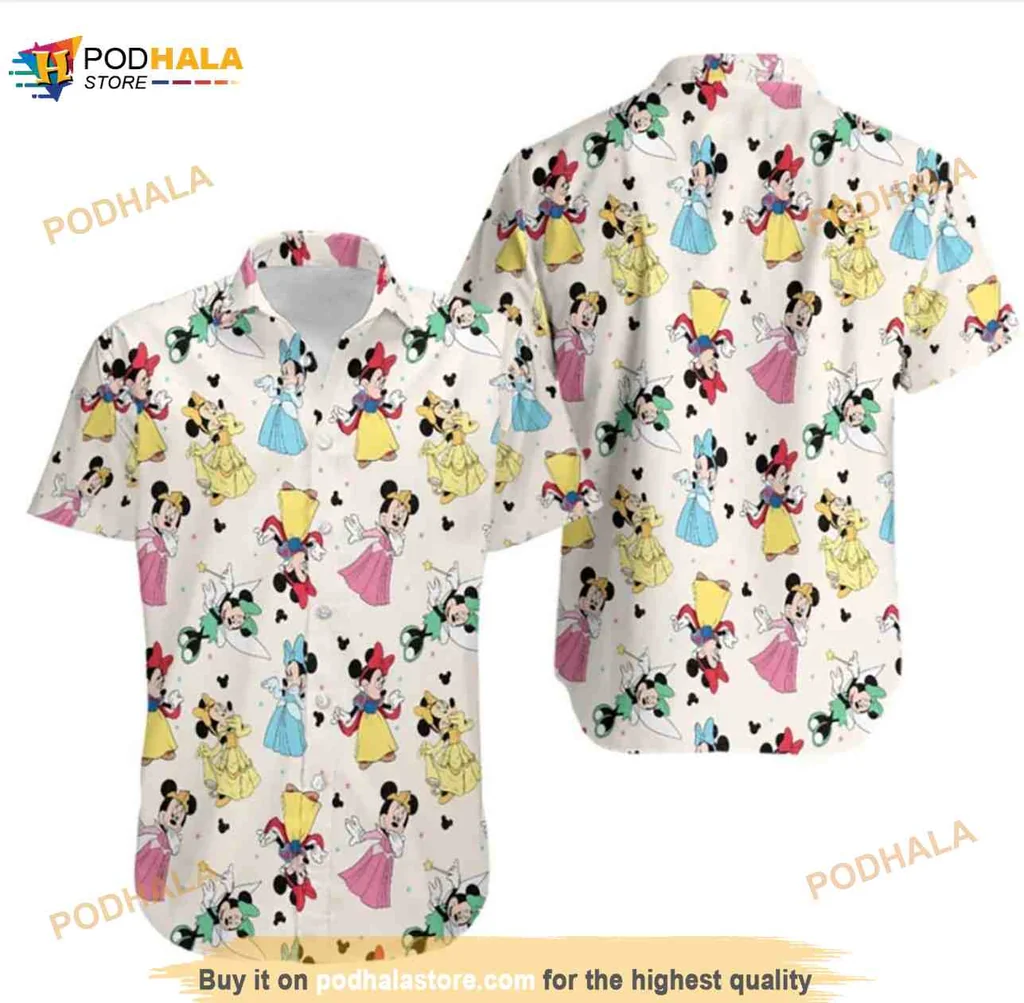 Minnie Mouse Princess Hawaiian Shirt Featuring Disney Characters