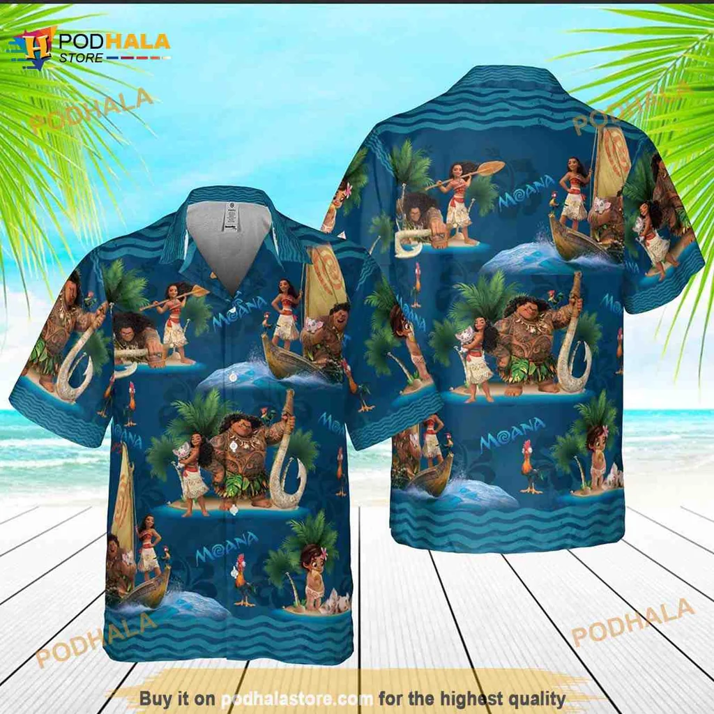 Moana Tropical Hawaiian Shirt Featuring Moana And Maui In Vibrant Design