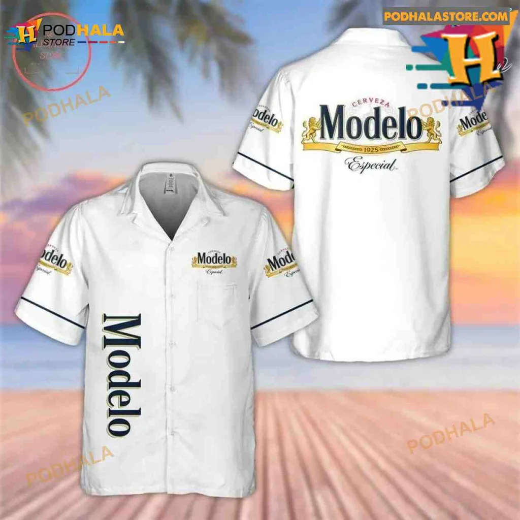 Modelo Especial Beer Hawaiian Shirt With Bold Logo Design