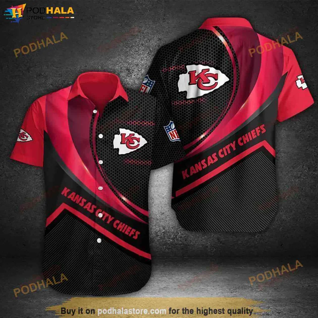 Modern Kansas City Chiefs Shirt, Bold Red And Black Design For Football Fans