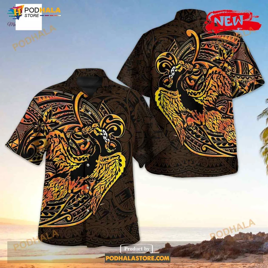 Moltres Polynesian Hawaiian Shirt Featuring Vibrant Tribal Design