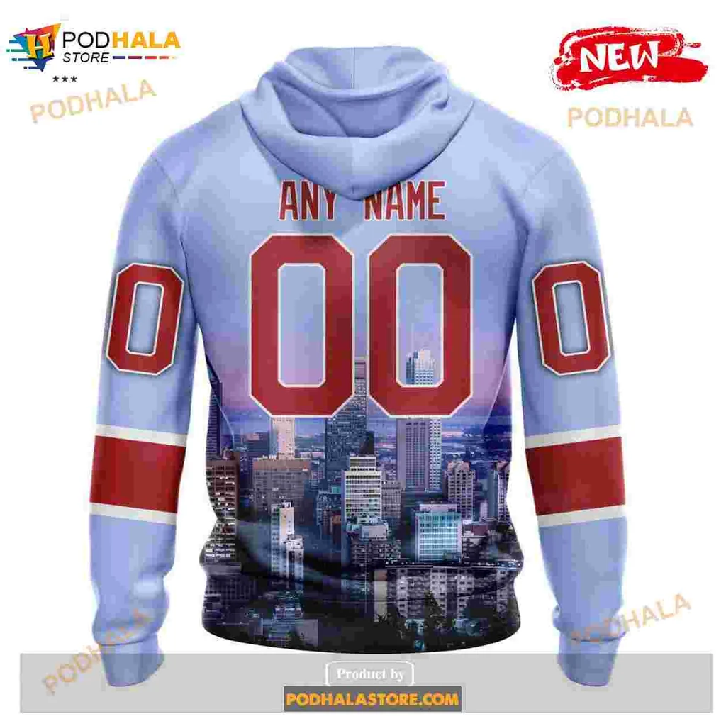 Montreal Canadiens Skyline Hoodie Featuring Bold Logo And City Design - View 2 Montreal Canadiens Skyline Hoodie Featuring Bold Logo And City Design - View 2