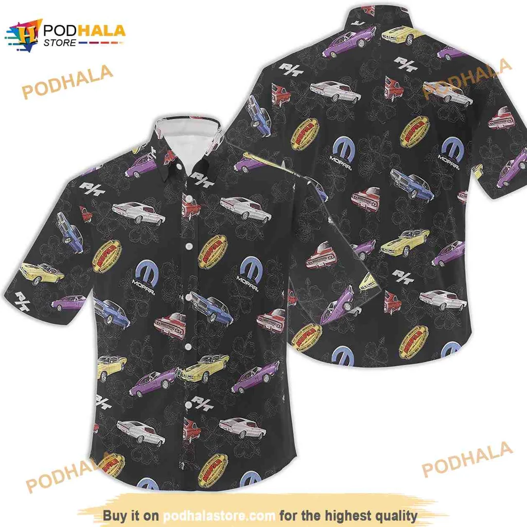 Mopar Vintage Car Aloha Shirt Featuring Classic Muscle Cars