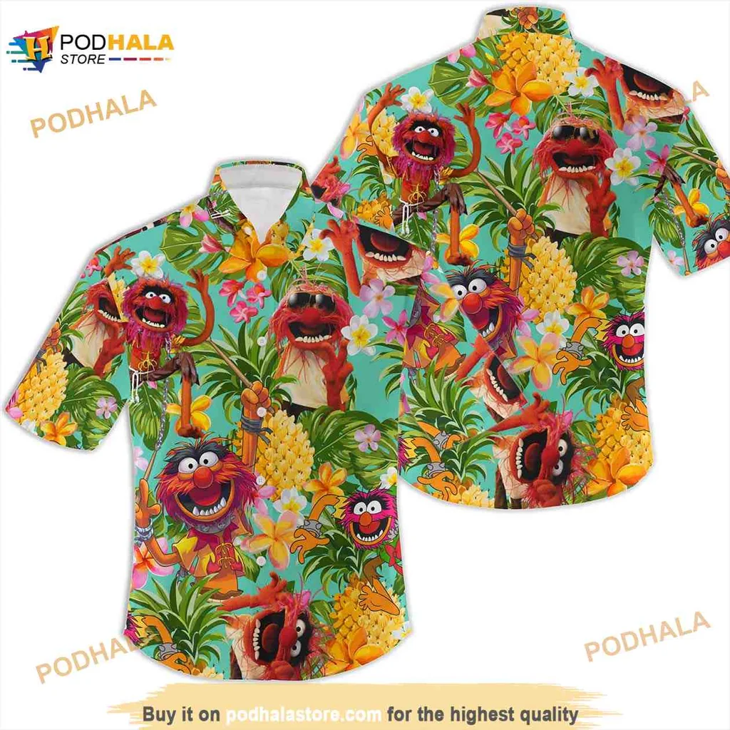 Muppet Tropical Summer Hawaiian Shirt With Colorful Cartoon Character
