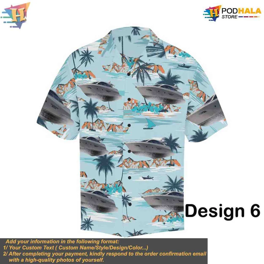 Muscle Car Aloha Shirt Featuring Tropical Design With Palm Trees Muscle Car Aloha Shirt Featuring Tropical Design With Palm Trees