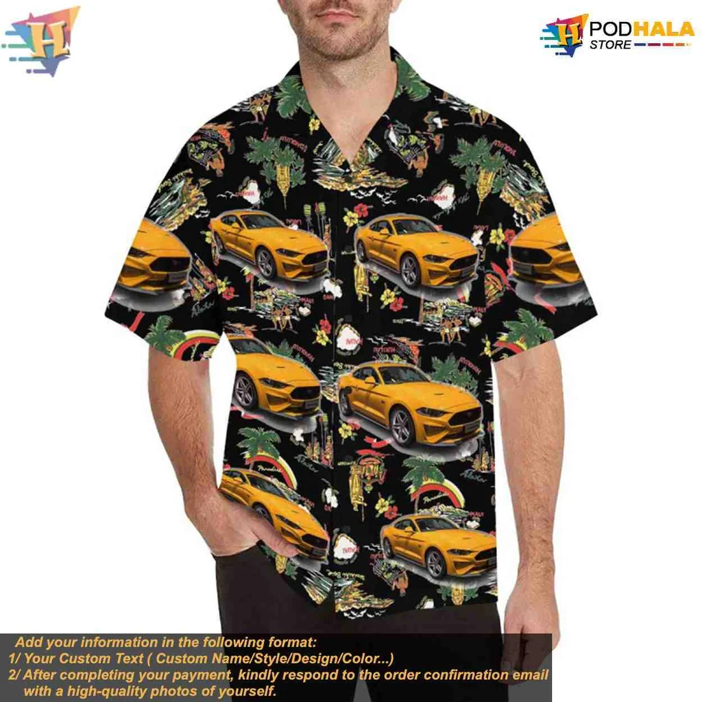Muscle Car Tropical Shirt Featuring Tropical Design With Palm Trees Muscle Car Tropical Shirt Featuring Tropical Design With Palm Trees