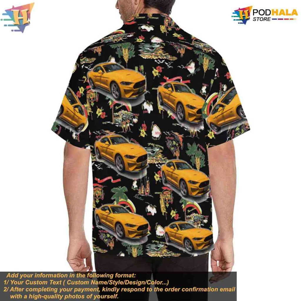 Muscle Car Short-sleeve button-up shirt Featuring Tropical Design With Palm Trees Muscle Car Short-sleeve button-up shirt Featuring Tropical Design With Palm Trees