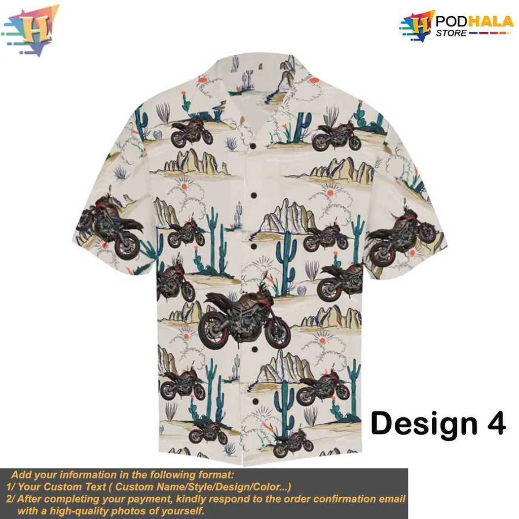 Muscle Car Hawaiian Shirt Featuring Tropical Design With Palm Trees - Product View 8 Muscle Car Hawaiian Shirt Featuring Tropical Design With Palm Trees - Product View 8