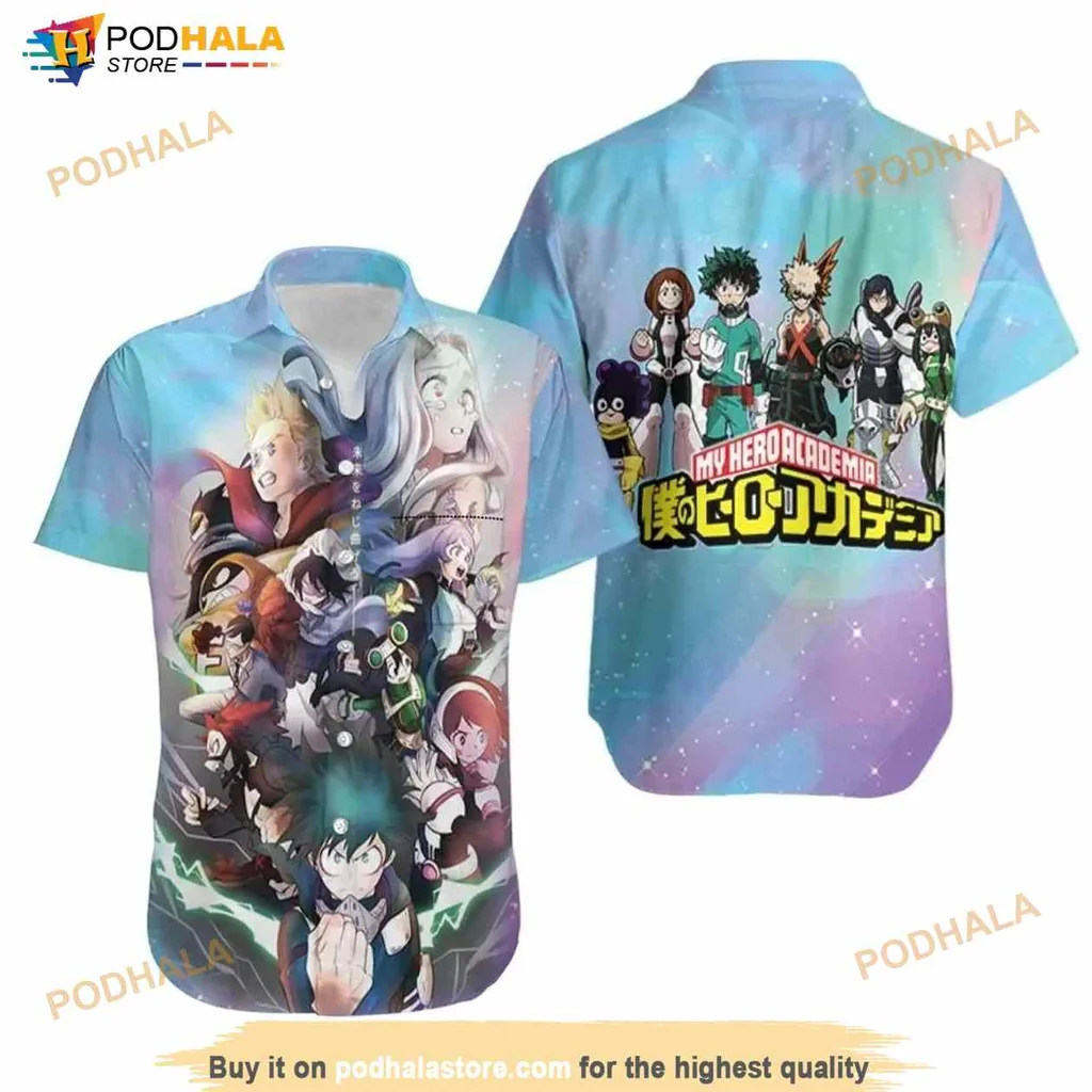 My Hero Academia Hawaiian Shirt Featuring Main Characters In Vibrant Design