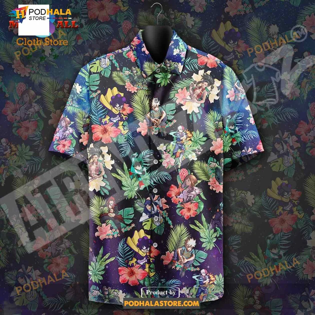 My Hero Academia Hawaiian Shirt With Colorful Anime Characters