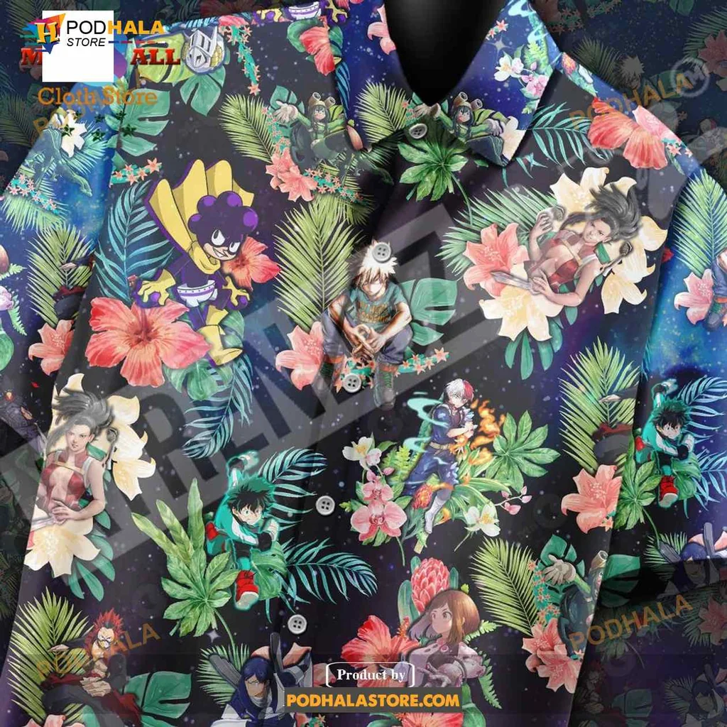 My Hero Academia Aloha Shirt With Colorful Anime Characters My Hero Academia Aloha Shirt With Colorful Anime Characters