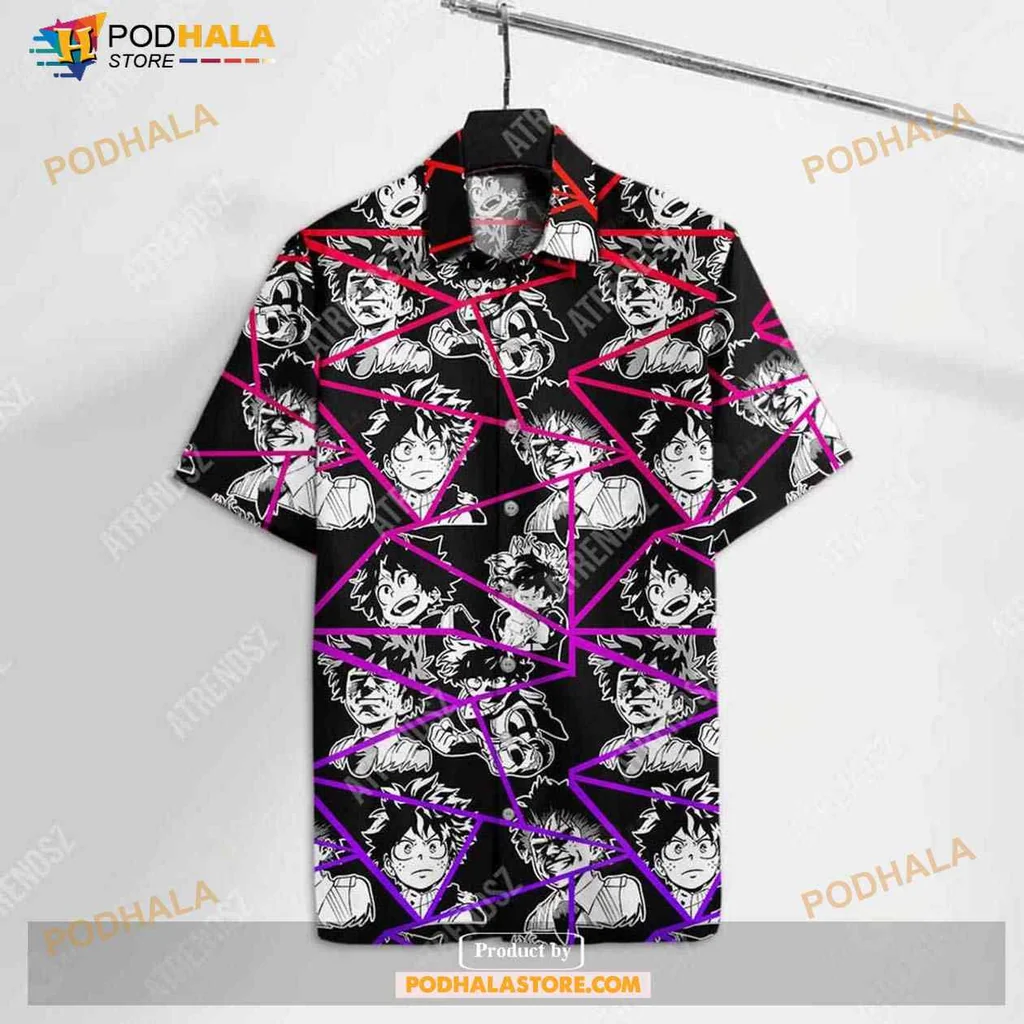 My Hero Academia Midoriya Izuku Hawaiian Shirt With Colorful Expressions