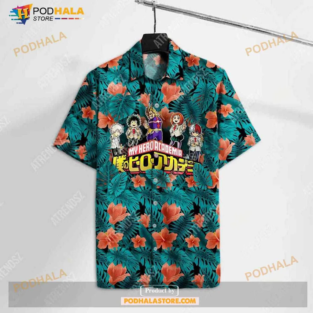 My Hero Academia Tropical Hawaiian Shirt With Vibrant Hibiscus Design