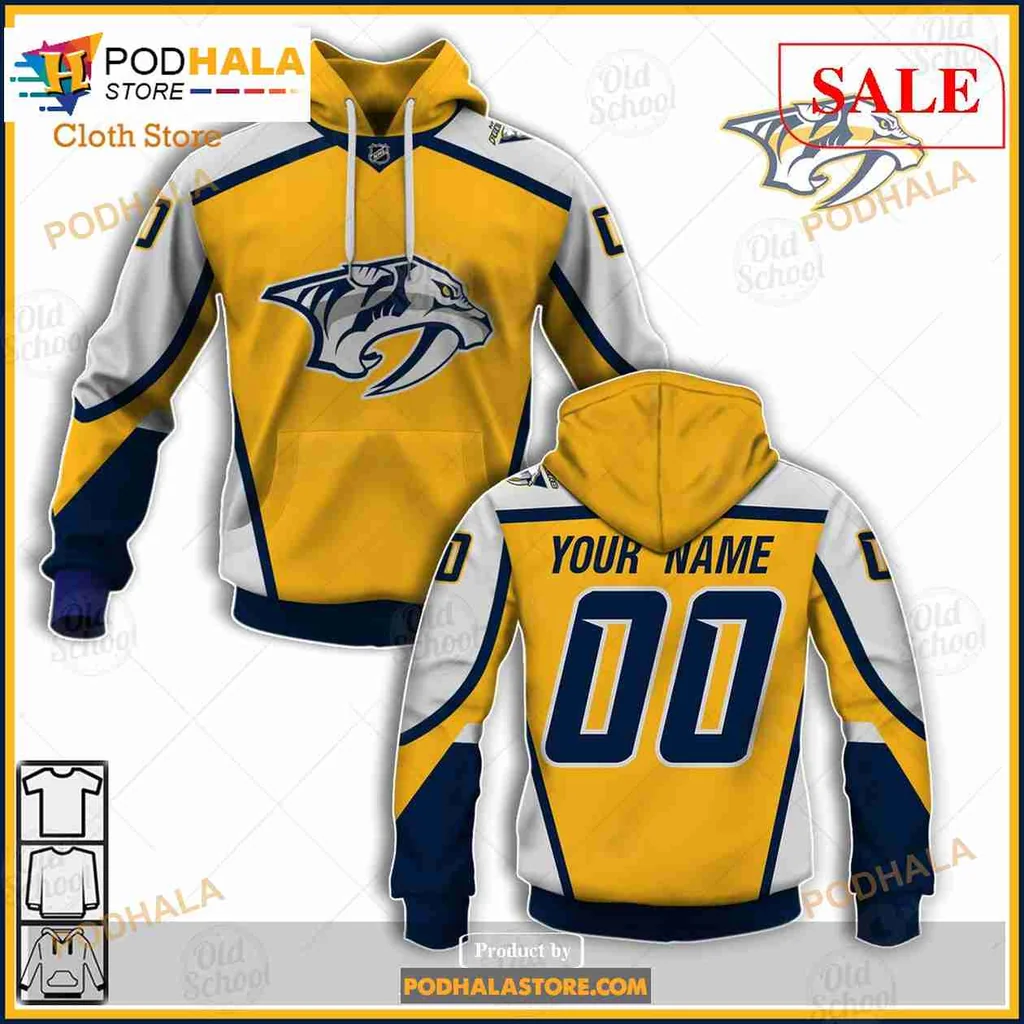 Nashville Predators 3d Hoodie, Custom Name And Number Sweatshirt