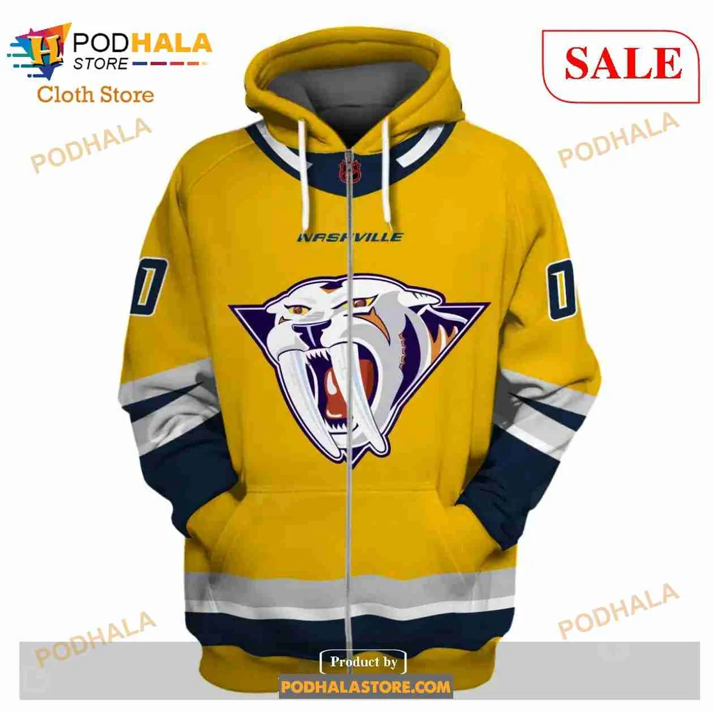 Nashville Predators 3d Hoodie With Fierce Predator Graphic