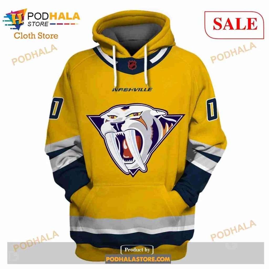 Nashville Predators All Over Print Hoodie With Fierce Predator Graphic Nashville Predators All Over Print Hoodie With Fierce Predator Graphic