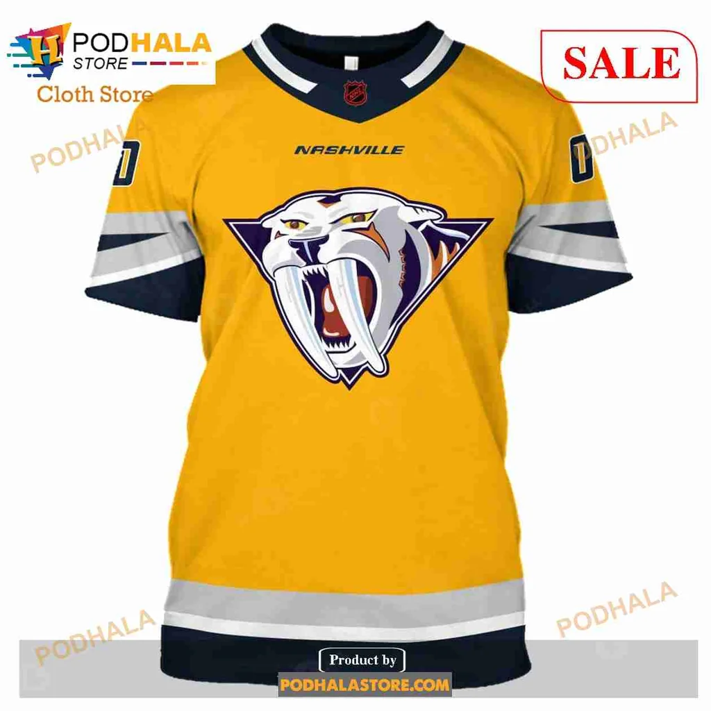 Nashville Predators 3d Hoodie With Fierce Predator Graphic - Product View 6 Nashville Predators 3d Hoodie With Fierce Predator Graphic - Product View 6