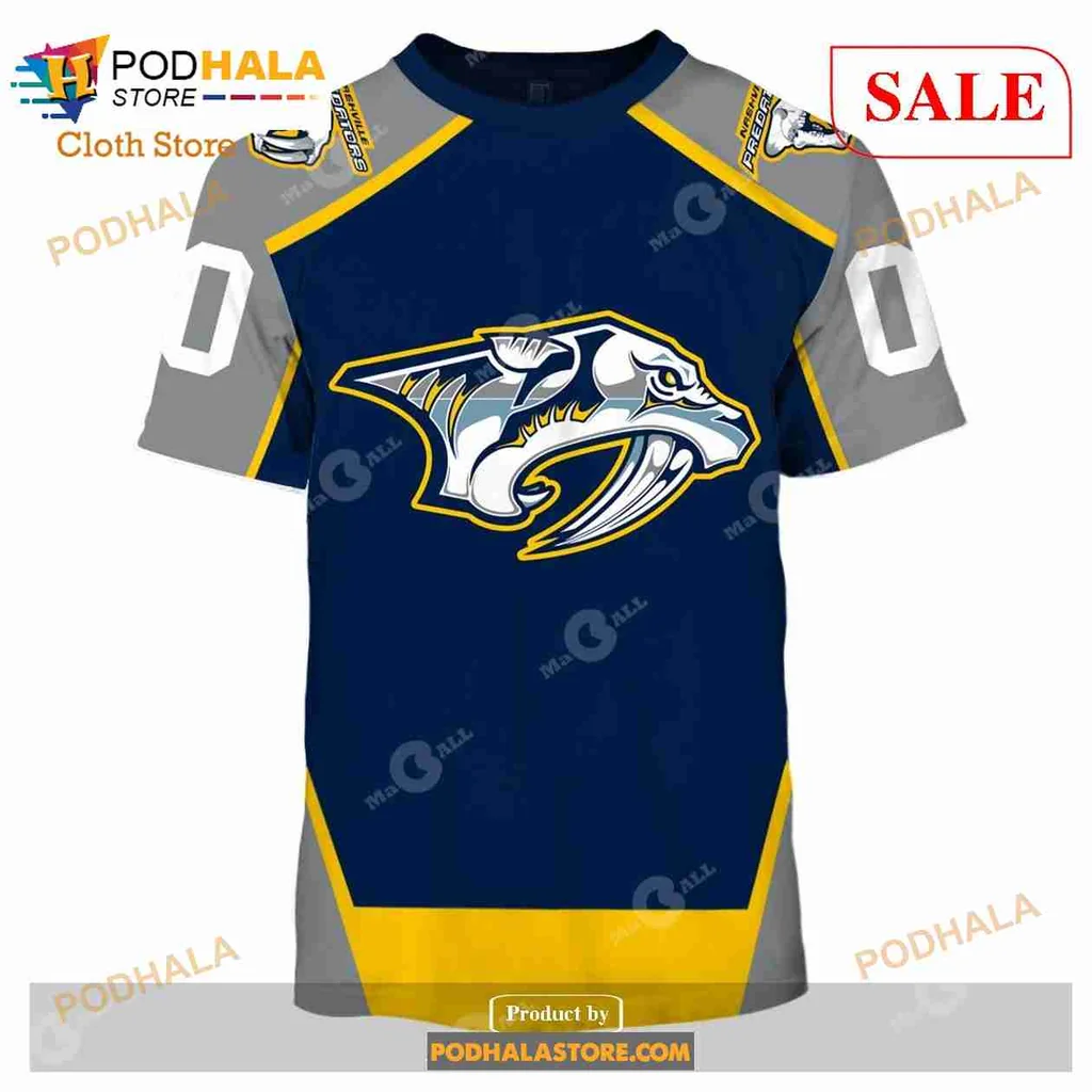 Nashville Predators Fish All Over Print Hoodie With Fierce Graphic Design Nashville Predators Fish All Over Print Hoodie With Fierce Graphic Design