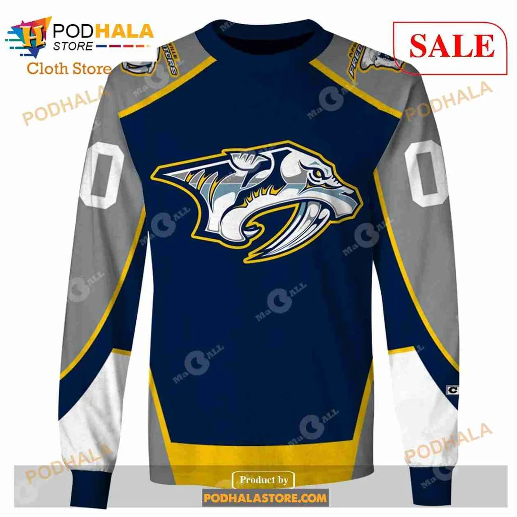 Nashville Predators Fish AOP Hoodie With Fierce Graphic Design Nashville Predators Fish AOP Hoodie With Fierce Graphic Design