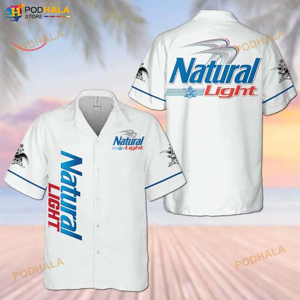 Natural Light Beer Hawaiian Shirt With Fun Casual Vibe
