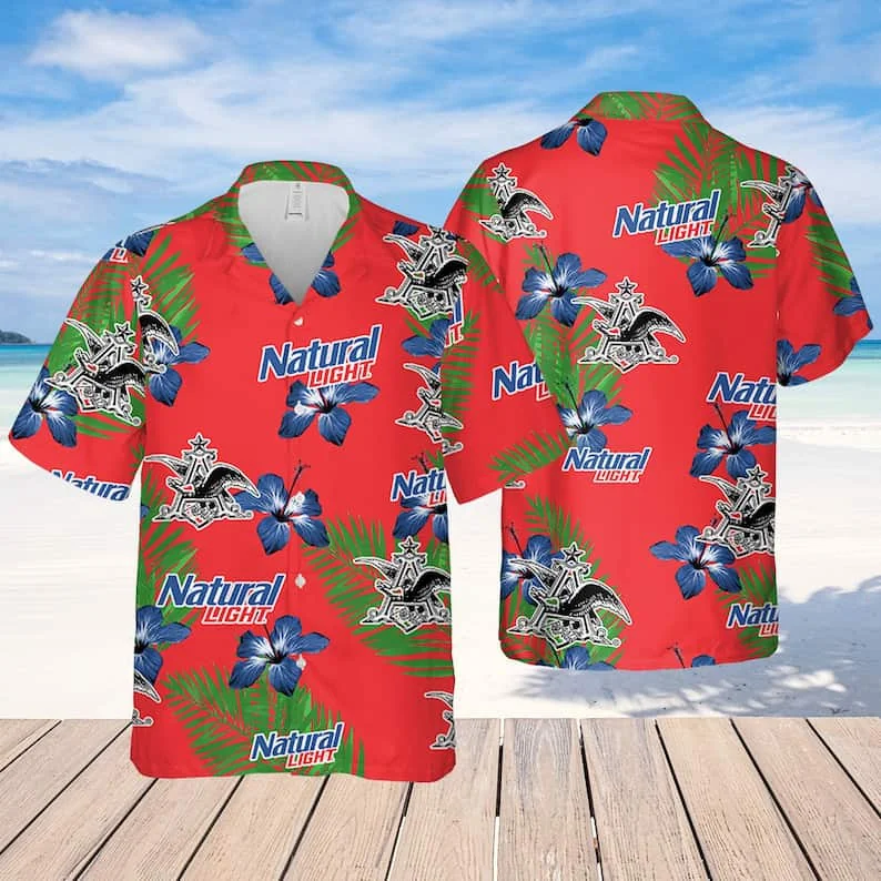 Natural Light Hibiscus Flower Hawaiian Shirt For Beach Lovers