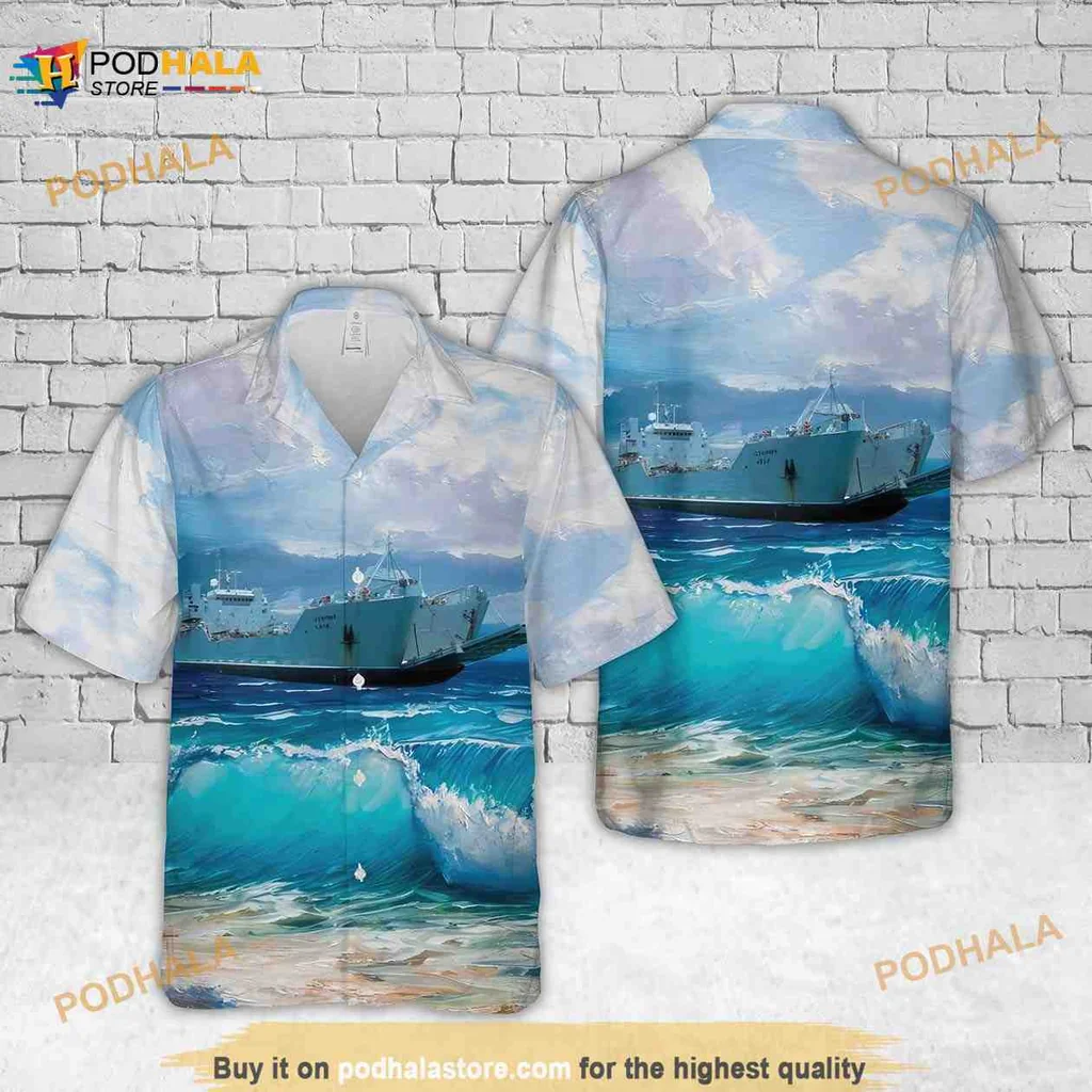 Naval Vessel Ocean Hawaiian Shirt With Scenic Maritime Design