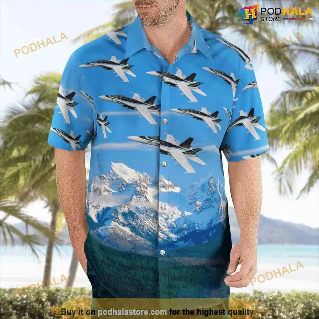 Navy Aviation Aloha Shirt Featuring Boeing F/a 18f Super Hornets In Flight
