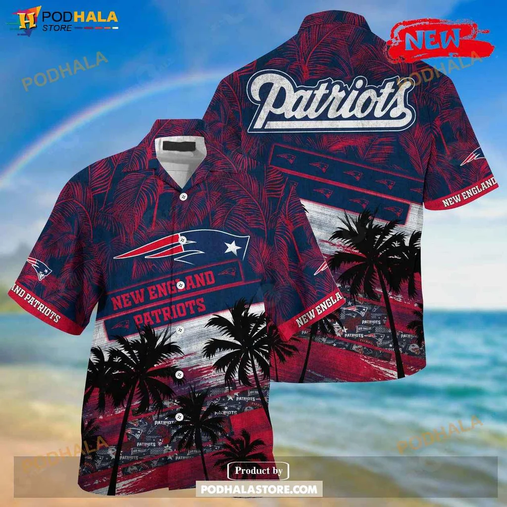New England Patriots Aloha Shirt, Tropical Palm Tree Summer Design 3d Shirt