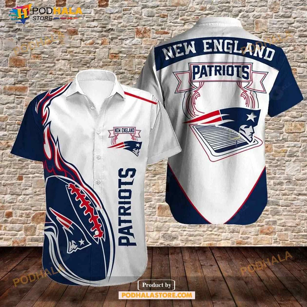 New England Patriots Funny Hawaiian Shirt With Bold Logo And Football Graphic