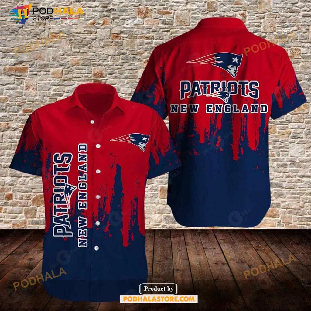 New England Patriots Funny Hawaiian Shirt With Bold Red And Blue Design