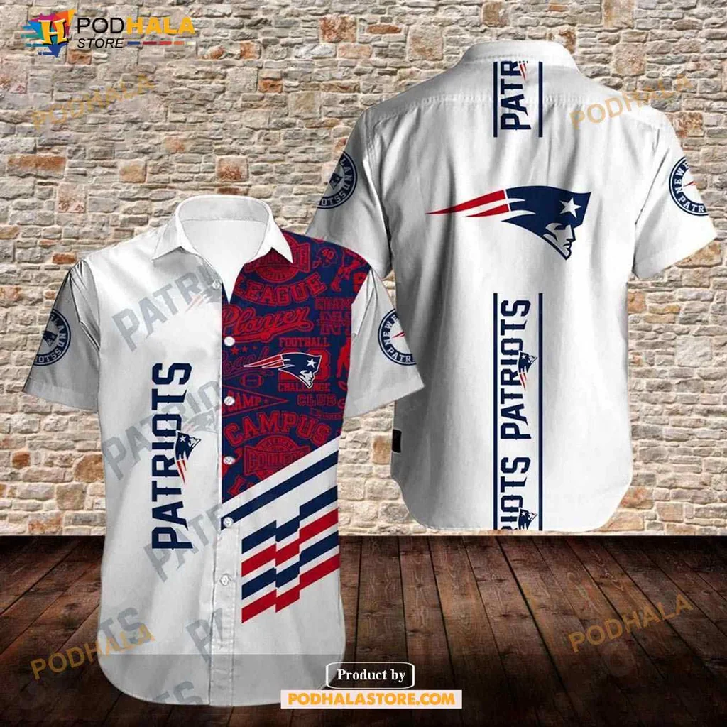 New England Patriots Hawaiian Shirt With Bold Red Design And Logo